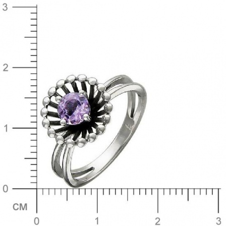 Кольцо с 1 аметистом из серебра (арт. 845027)