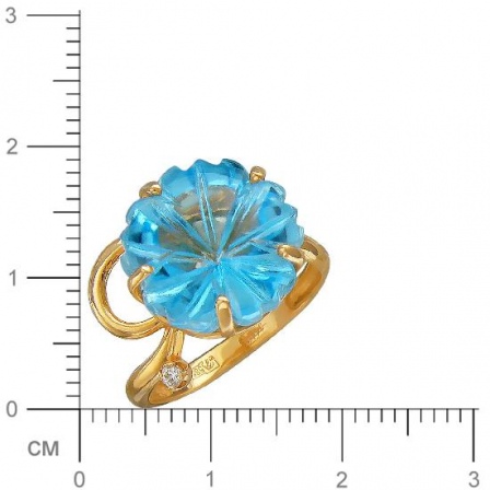 Кольцо Цветок с топазом и фианитами из красного золота (арт. 845067)