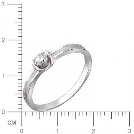 Кольцо с 1 фианитом из белого золота (арт. 845106)