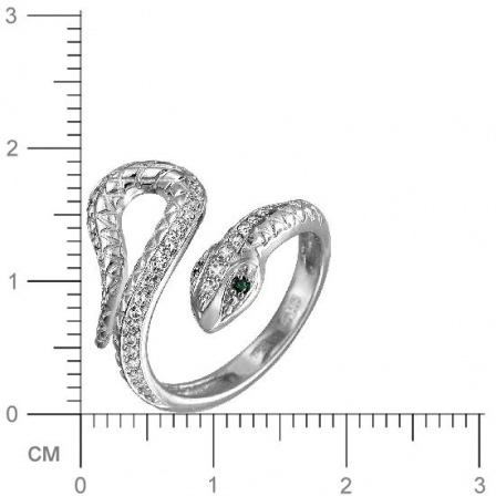 Кольцо с фианитами и алпанитами из серебра (арт. 845108)