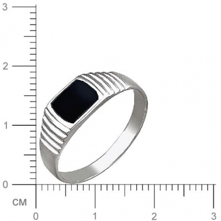 Кольцо с 1 ониксом из серебра (арт. 845160)