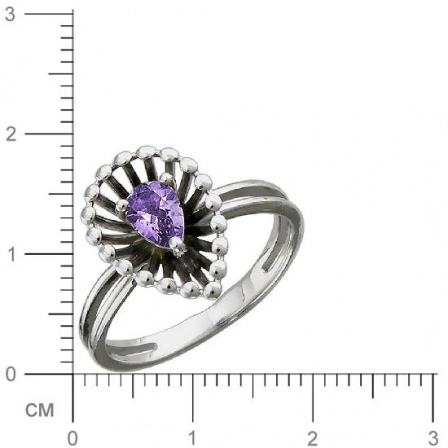 Кольцо с 1 аметистом из серебра (арт. 845321)