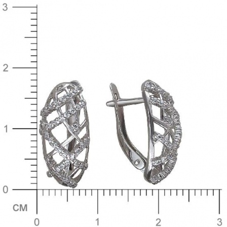Серьги с 86 циркониями из серебра (арт. 846989)