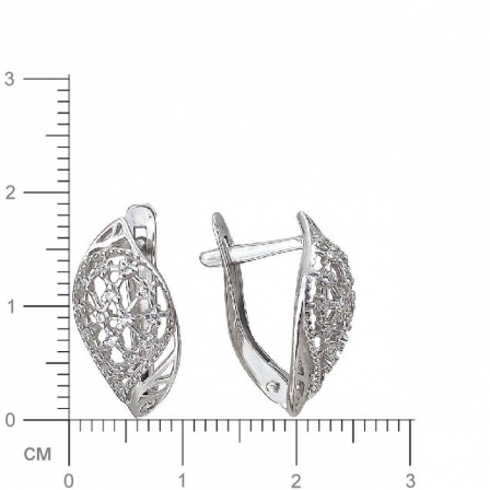 Серьги с 30 циркониями из серебра (арт. 846998)