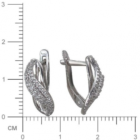 Серьги с 74 циркониями из серебра (арт. 847016)