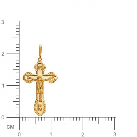 Крестик из серебра с позолотой (арт. 862156)