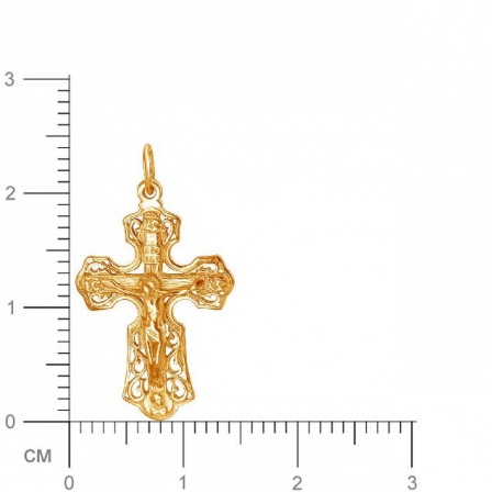 Крестик из серебра с позолотой (арт. 862157)