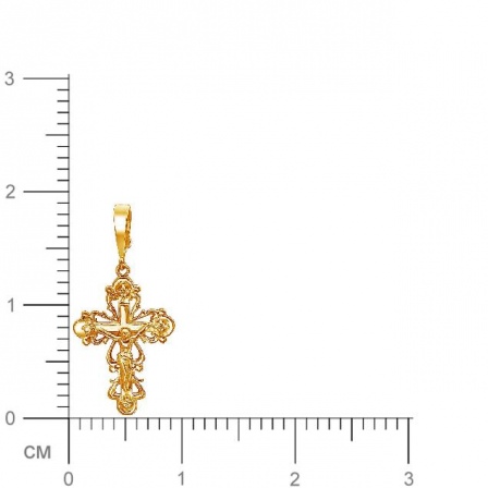 Крестик с 4 фианитами из серебра с позолотой (арт. 863308)