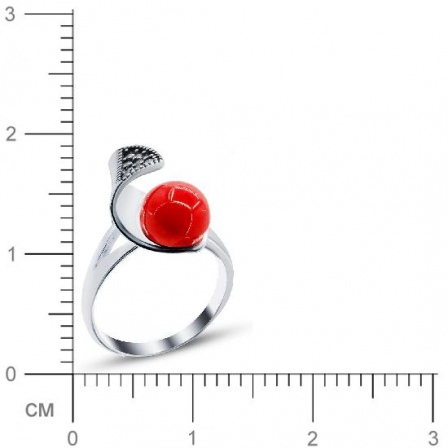 Кольцо с марказитами и агатами из серебра (арт. 904486)