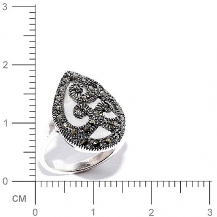 Кольцо с перламутром и марказитами из серебра (арт. 905373)