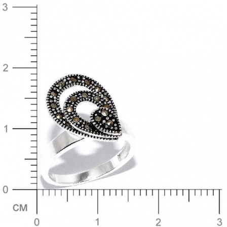 Кольцо с марказитами из серебра (арт. 905459)