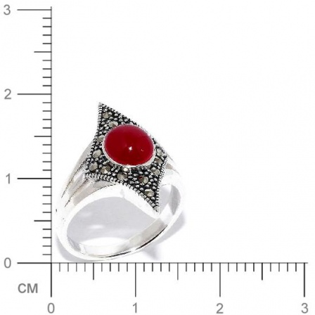 Кольцо с марказитами и агатами из серебра (арт. 905703)