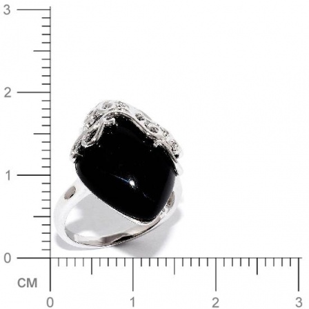 Кольцо с ониксами из серебра (арт. 906394)