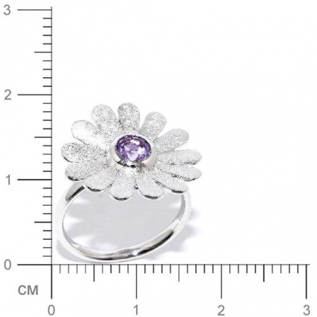 Кольцо Цветок с аметистами из серебра (арт. 907087)