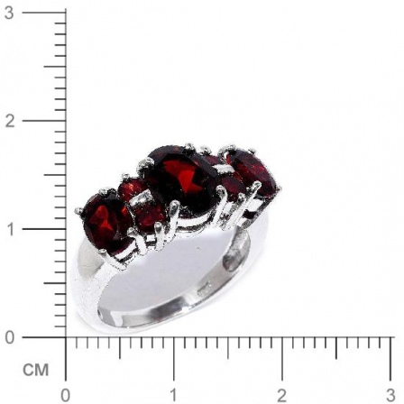 Кольцо с гранатами из серебра (арт. 908034)