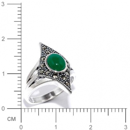 Кольцо с марказитами и агатами из серебра (арт. 908090)