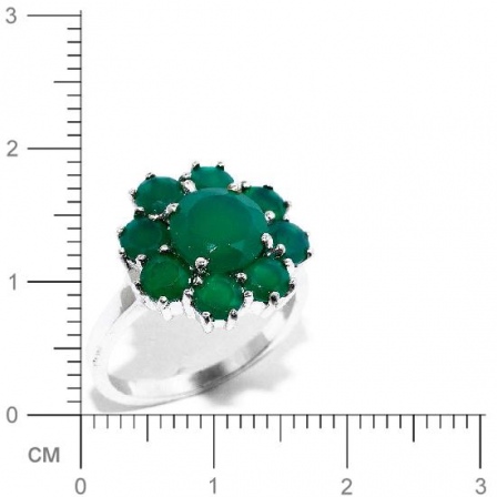 Кольцо Цветок с хризопразами из серебра (арт. 908237)