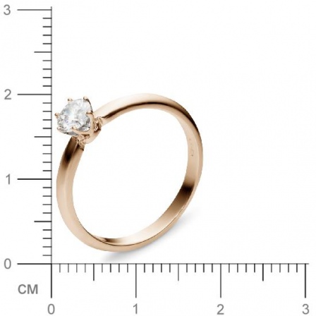 Классическое кольцо с бриллиантом 0.3 карат из красного золота (арт. 991203)
