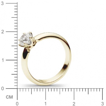 Классическое кольцо с бриллиантом 0.7 карат из желтого золота (арт. 991452)