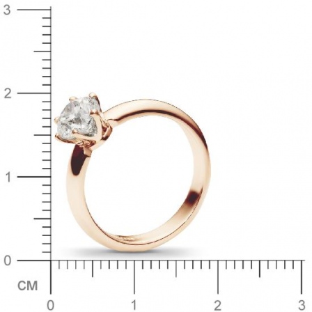 Классическое кольцо с бриллиантом 2 карата из красного золота (арт. 991459)
