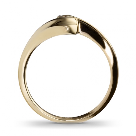 Кольцо с 1 бриллиантом из жёлтого золота 750 пробы (арт. 300484)