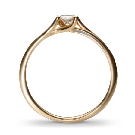 Кольцо с 1 бриллиантом из жёлтого золота 750 пробы (арт. 300492)