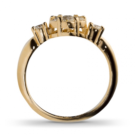 Кольцо с 9 бриллиантами из жёлтого золота 750 пробы (арт. 300500)