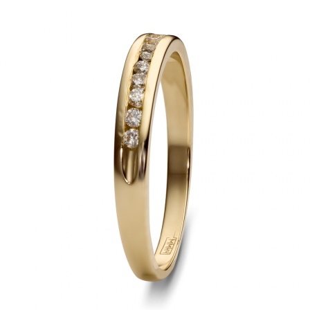 Кольцо с 10 бриллиантами из жёлтого золота 750 пробы (арт. 300574)