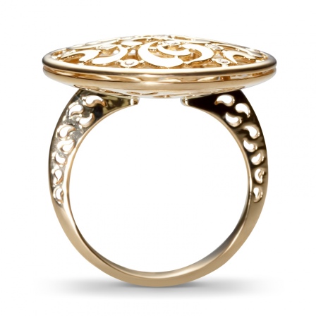 Кольцо с 13 бриллиантами из жёлтого золота 750 пробы (арт. 300588)
