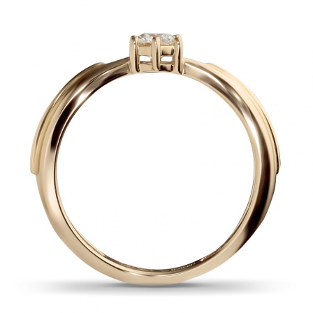 Кольцо с 1 бриллиантом из комбинированного золота 750 пробы (арт. 300923)