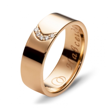 Кольцо с 5 бриллиантами из красного золота  (арт. 301096)