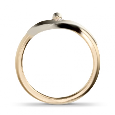 Кольцо с 1 бриллиантом из комбинированного золота  (арт. 302355)