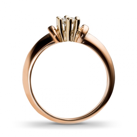 Кольцо с 1 бриллиантом из комбинированного золота  (арт. 302390)