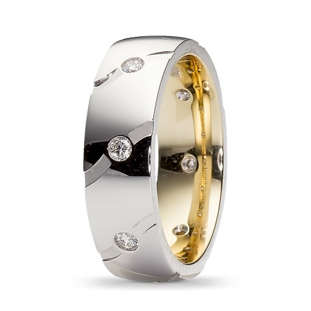 Кольцо с 8 бриллиантами из комбинированного золота  (арт. 303391)