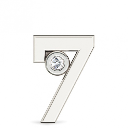 Подвеска Цифра "7" с бриллиантом из белого золота (арт. 332830)