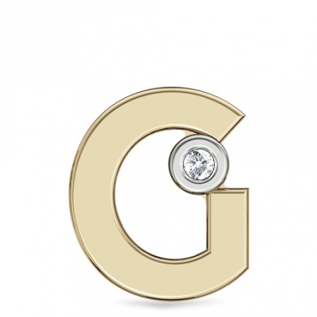 Подвеска Буква "G" с бриллиантом из желтого золота (арт. 332831)