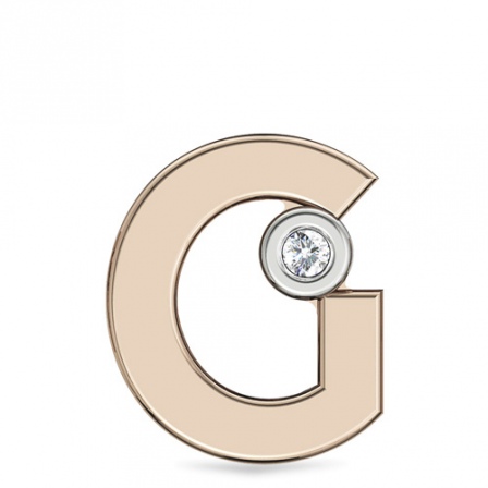 Подвеска Буква "G" с бриллиантом из красного золота (арт. 332915)