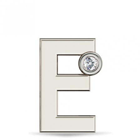 Подвеска Буква "E" с бриллиантом из белого золота (арт. 333072)