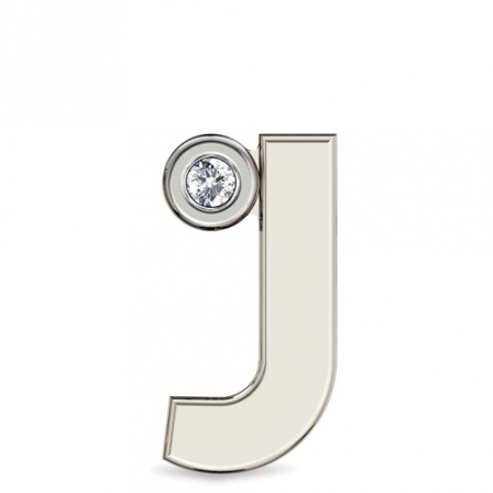 Подвеска Буква "J" с бриллиантом из белого золота (арт. 333073)