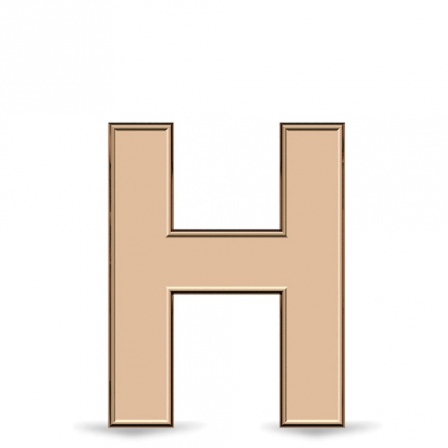 Подвеска Буква "H"  из красного золота (арт. 334443)