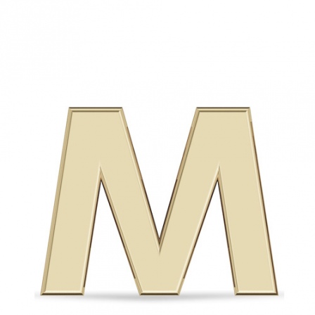 Подвеска Буква "M"  из желтого золота (арт. 334941)