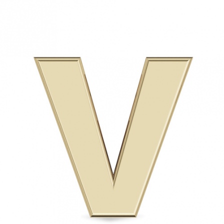 Подвеска Буква "V"  из желтого золота (арт. 334948)