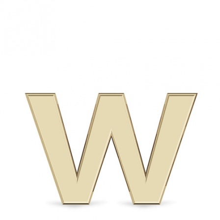 Подвеска Буква "W"  из желтого золота (арт. 334949)
