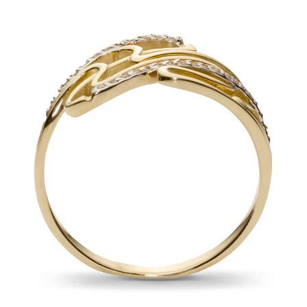 Кольцо с 31 фианитами из жёлтого золота  (арт. 351085)