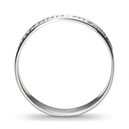 Венчальное кольцо "Спаси и сохрани" из белого золота (арт. 351656)