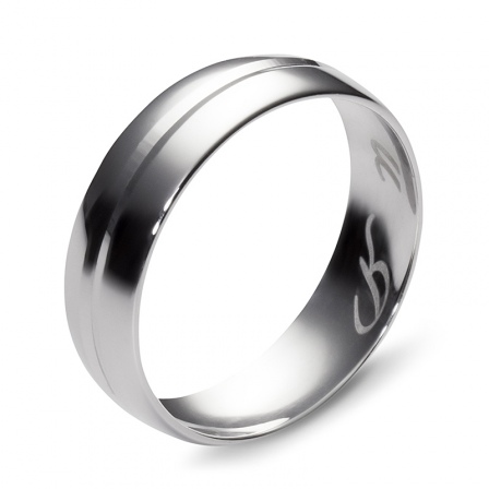 Обручальное кольцо из белого золота  (арт. 351714)