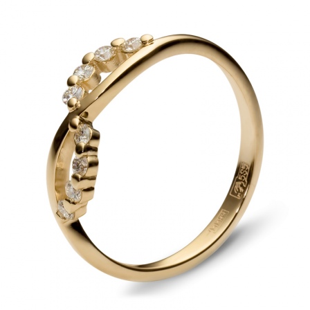 Кольцо с бриллиантами из желтого золота 750 пробы (арт. 421048)