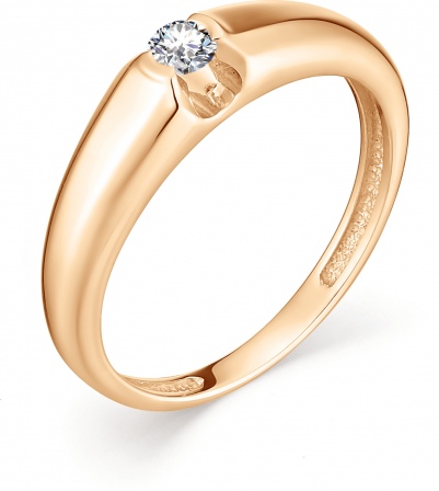 Кольцо с 1 бриллиантом из красного золота (арт. 800706)