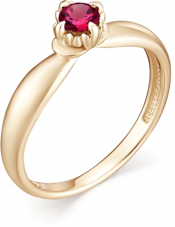 Кольцо с 1 рубином из красного золота (арт. 800708)