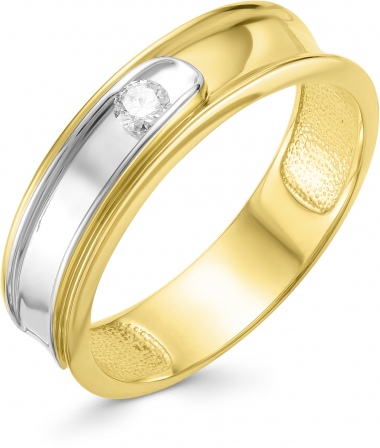 Кольцо с 1 бриллиантом из жёлтого золота (арт. 800741)